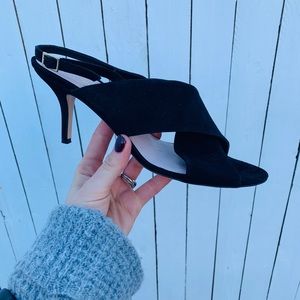 Kate spade 9.5 black suede sandal kitten Heel